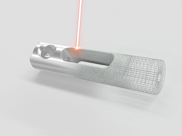 Technical section with laser beam